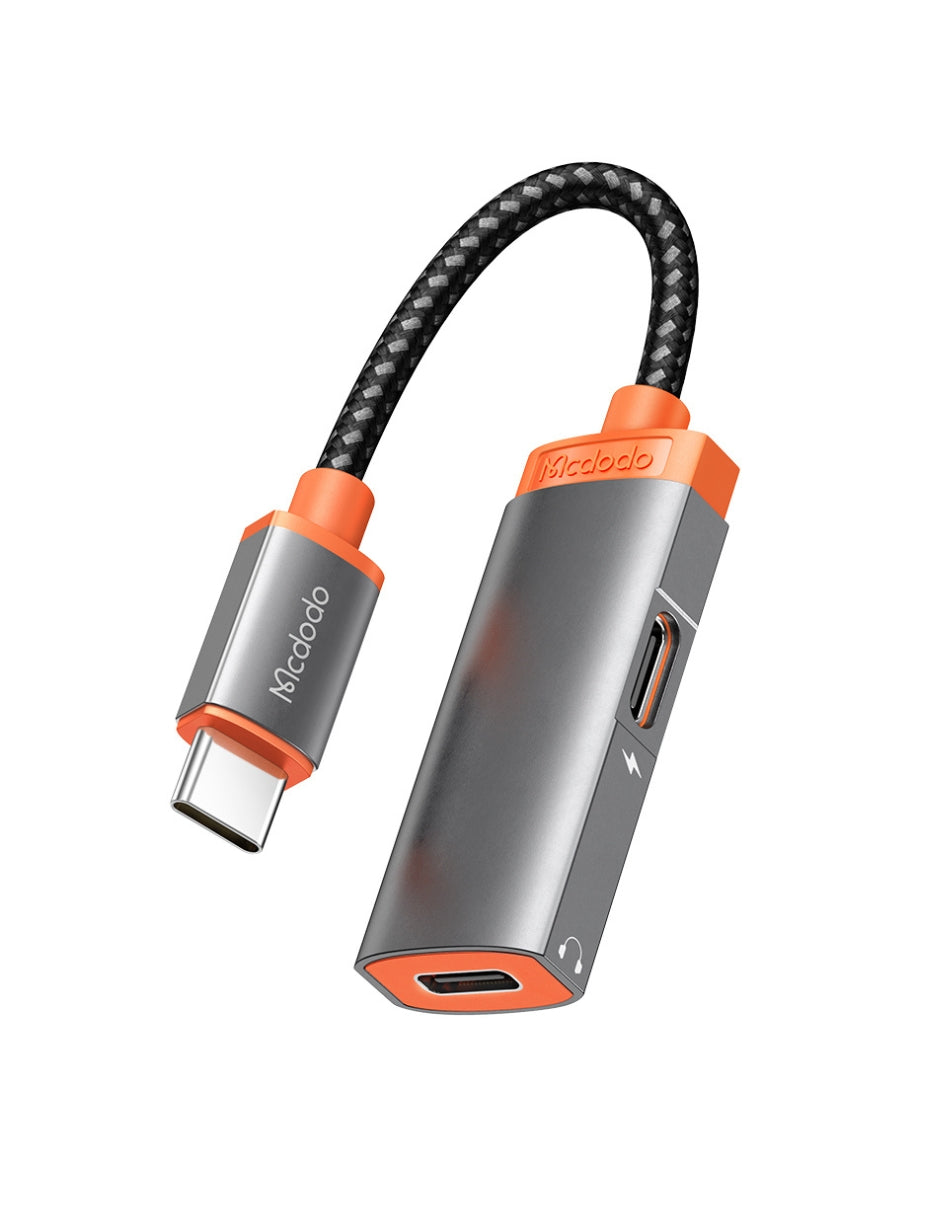 Adaptador USB Tipo C 2 en 1 Carga y Transmite Audio