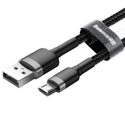 Cable Micro Reforzado Carga Rápida Uso Rudo 2 Metros-Negro